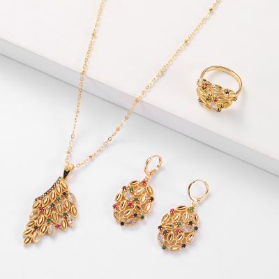 China Fashion Jewelry GARAANTIIE Wing Shape Pendant New Half Set BRIDESMAID Bride Gold Plated African Fashion Women Jewelry Set for sale