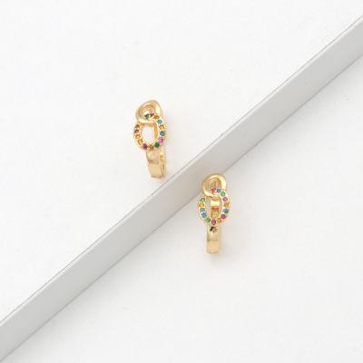 China Fashion Jewelry GARAANTIIE Trendy New 18K Gold Plated Jewelry Gifts 8 Color Diamond Shaped Stud Earrings, Suitable For Women To Wear for sale