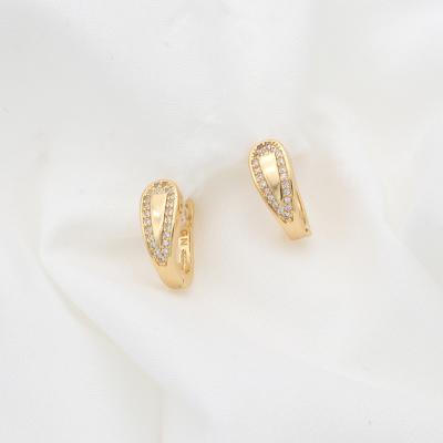 China Fashion Jewelry GARAANTIIE 18K Gold Plated Earrings Jewelry Diamond Zircon Women's Wedding Party for sale