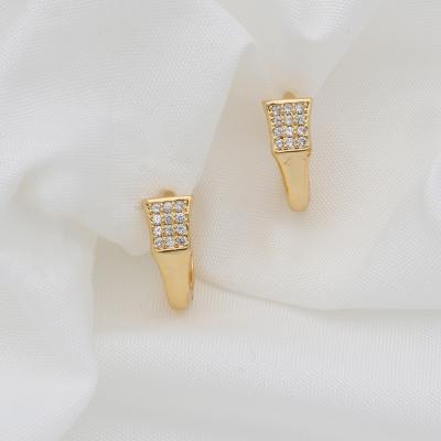 China Fashion simple and exquisite 18K jewelry GARAANTIIE 2022 high quality gold plated zircon earrings for sale