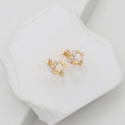 China Fashion Jewelry GARAANTIIE 18K KT Gold Plated Cat Zircon Stud Earrings, Suitable for Women Wedding for sale