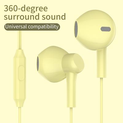 China With Microphone Professional 3.5mm In Ear Cable Headphone Quality Original HIFI Flat Head Earphone Super Bass By Ear High Audio Quality With Microphone for sale