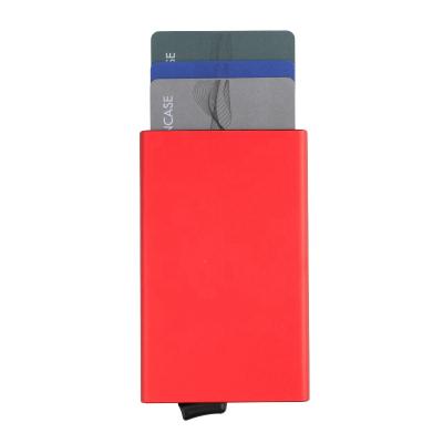 China Fashion RFID Blank Card Holder Wallet Slim Pop Up Metal Card Holder Aluminum For Business Gifts for sale