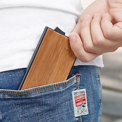 China New Wholesale Fashion RFID Bamboo Wallets Card Holder Slim Aluminum Wallet For Travel for sale