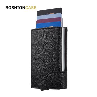 China Pop Card Fashionable Custom Automatic Wallet Wallet Aluminum Card Holder Wallets With For Men for sale