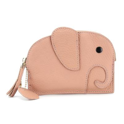 China First Layer Whip Beautiful Purse Elephant Mini Short Wallet Large Capacity Genuine Leather Coin Purse for sale