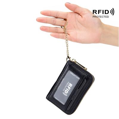 China Lady BOSHIONCASE Fashion Style RFID Zipper ID Card Holder PU Leather Wallet For Foreign Trade for sale