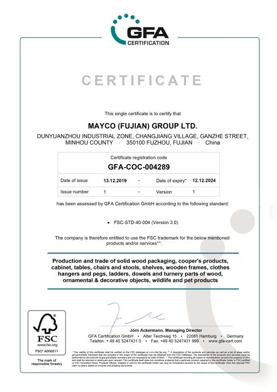 FSC - Mayco (Fujian) Group Ltd.