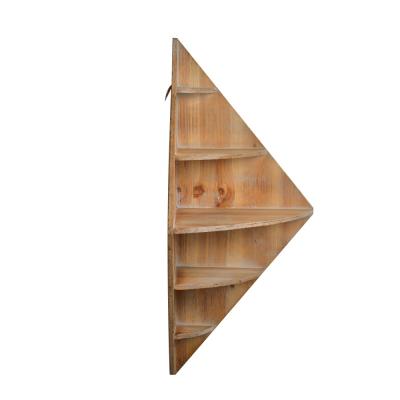 China (Other) Mayco Adjustable Modern Wall Mount Zigzag Corner Floating Solid Wood Storage Wall Shelf For Book for sale