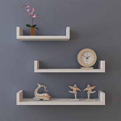 China Viable Set of 3 White Floating Display Ledge Bookshelf Wall Mount Storage for sale