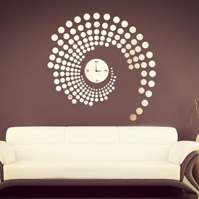 China Popular Creative Antique Style 3D Wall DIY Sticker Peacock Acrylic Wall Clock for sale