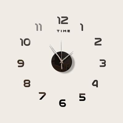 China Antique Style Home Wall Sticker 3D Digital DIY Decorative Frameless Wall Clock for sale