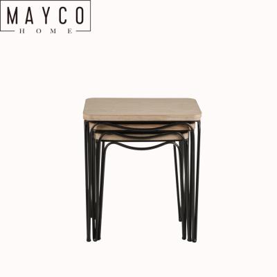 China Mayco Accent Furniture Eco - Friendly Hairpin Wood And Wooden Nesting Coffee Table For Living Room for sale