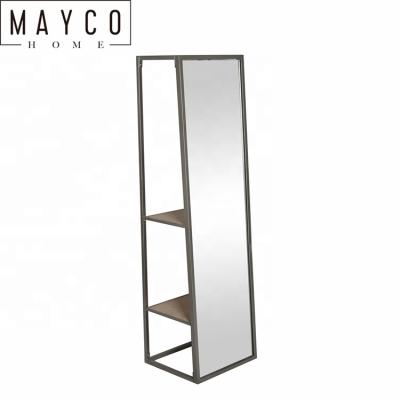 China Mayco Two Large Full Open Shelf Bedroom Floor Length Stand Decorative Dressing Mirror for sale