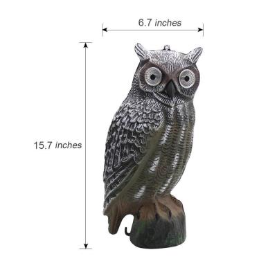 China New ABS Garden Waterproof Solar Powered White Gray Owl Light Up Stake Yard Decor Decoration for sale