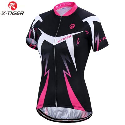 China Pro Antibacterial Women Cycling Breathable Bike Shirt Cycling Jersey Summer Mountain Bike Wear Anti-UV Anti-UV Cycling Wear for sale