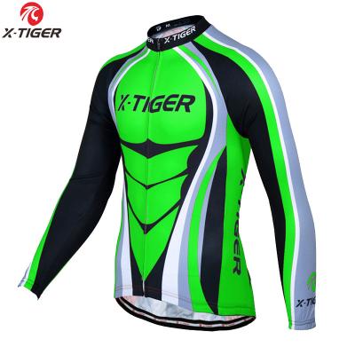 China X-TIGER Antibacterial Mens Winter Long Sleeve Mountain Bike Wear Maillot Ropa Ciclismo Fleece Cycling Thermal Cycling Tank Top for sale