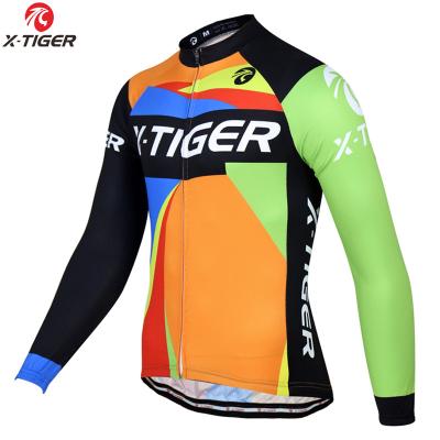 China Winter Antibacterial Thermal Fleece X-TIGER Cycling Singlet Super Warm MTB Bike Clothes Maillot Ropa Ciclismo Bicycle Cycling Clothing For Man for sale