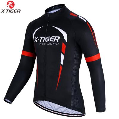 China X-TIGER Antibacterial Thermal Fleece Winter Long Sleeve Cycling Jerseys Bicycle Apparel Ropa Ciclismo MTB Cycling Cycling Clothing for sale