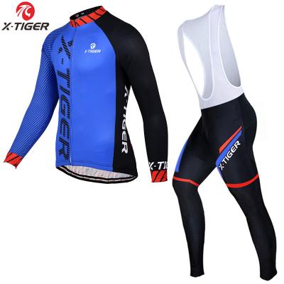 China Thermal Antibacterial Fleece Winter X-TIGER Maillot Ropa Ciclismo Recycling Sets Keep Warm Cycling Apparel Wear Bike MTB Tank Tops Recycling Set for sale