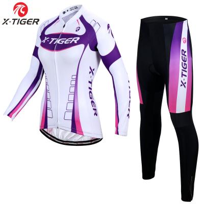 China X-TIGER Antibacterial Women's Thermal Mountain Bike Clothing Cycling Bicycle Cycling Cycling Jersey Sets Clothes Roupa De Ciclismo Invierno for sale