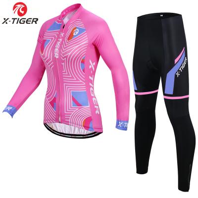 China Antibacterial Women Winter Thermal Fleece Cycling Tank Top Set Keep Warm Mountain Bicycle Clothing MTB Cycling Cycling Clothing for sale