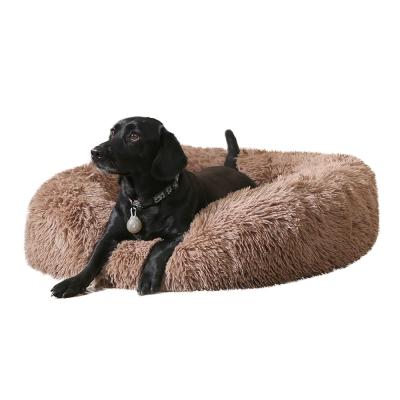 China Long Breathable Plush Dog Cushion Pet Bed Super Soft Fluffy Comfortable Sofa Mat For Plush Cat Winter Warm Pet Beds Cat Dog Pet Bed Donut for sale