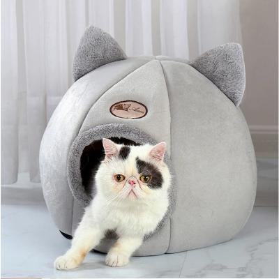 China Cat Bed House Sweet Sleep Cushion Breathable Comfort Mats Soft Plush Kennel Puppy Small Dogs Cats Nest Washable Cave Cats Beds for sale