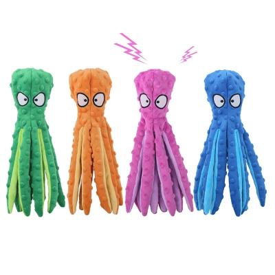 China 8 Legs Viable Octopus Plush Soft Stuffed Dog Toys Outdoor Play Dogs Toy Sounder Sounding Paper Chew Interactive Tooth Squeaker for sale