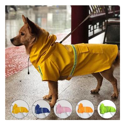 China 2XL-5XL Viable Pets Large Dog Raincoat Large Dogs Rain Coat Reflective Waterproof Jacket Fashion Outdoor Breathable Raincoat For Dog for sale