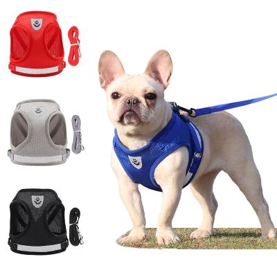 China Reflective DETACHED Safety Dog Harness and Leash Set for Small Medium Dogs Pug Chihuahua Bulldog Strap Cat Harnesses Vest Puppy Chest Dogs for sale