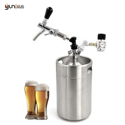 China Good Beer Keg System Stainless Steel Sealing Keg 5L with Double Ball Lock Spear Tap System L:34CM for sale