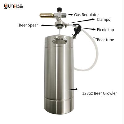 China Sustainable Mini Beer Keg With Spear One Gallon Portable Beer Keg Dispenser Eco-Friendly System for sale