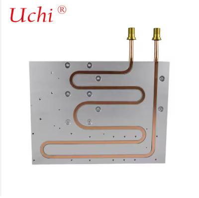 China Customized Liquid Cold Plate CNC Machined Epoxy Filled Burial Flat Tube Water Cooling Plate for sale