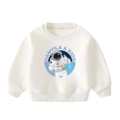 China European and American children's anti-pilling 2021ins plus velvet padded around the neck sweater children's baby full to trace customization for sale