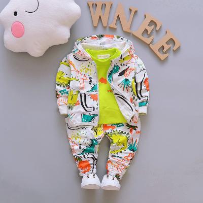 China Preppy Style Ins European and American Long Sleeve Baby Boys Spring Children's Three Piece Clothes For 1-4 Years Old In 2022 for sale