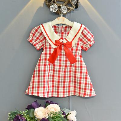 China Viable European Girls Summer Skirt Plaid Sleeve Breath Treasure Beauty 2021ins Style Dress Girls Western Skirt To Trace Customization for sale