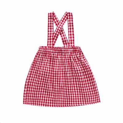 China Summer Causal Children's Suspender Skirt Girls Plaid Dress Suitable For 1-3 Years Old Girls for sale