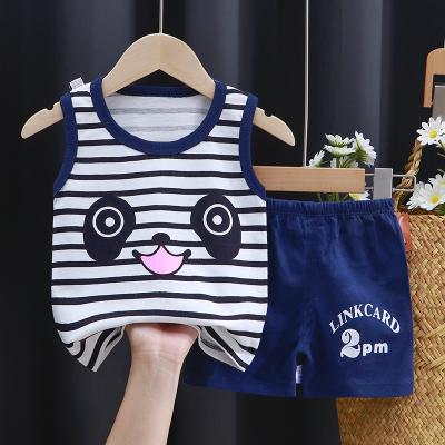 China 2022 Summer Children's Cotton Suit Vest Girls And Boys Breathable Two-piece Suit Boys Clothing Sets for sale