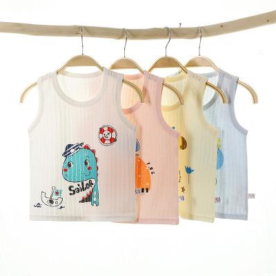 China Casual Children's Vest Cotton Summer Cartoon Waistcoat Boys And Girls Thin Cotton Jacquard Vest for sale