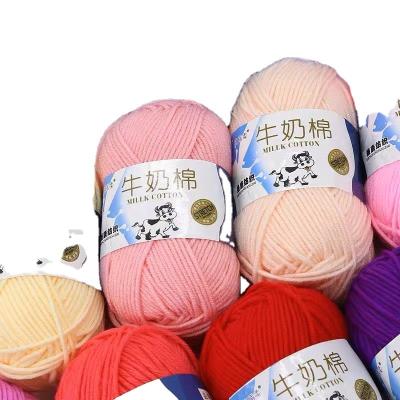 China Crocheted Knitting Wool Hand Weaving Wholesale Hot Selling Colorful Soft 5 ply milk cotton yarn for sale