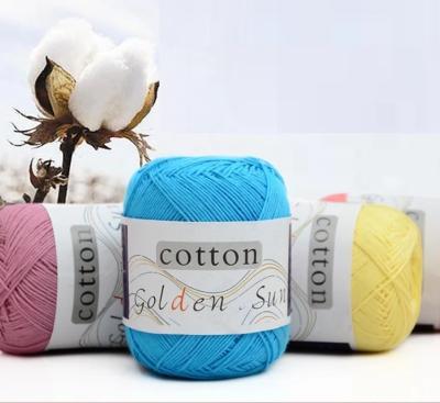 China Hot selling 50g/ball rainbow colors crochet yarn 100% cotton for hand knitting baby clothes for sale