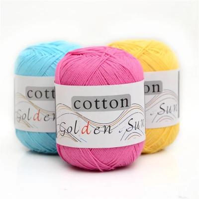 China Factory wholesale 50g/ball rainbow color 100% cotton material combed cotton yarn for hand knitting crochet for sale