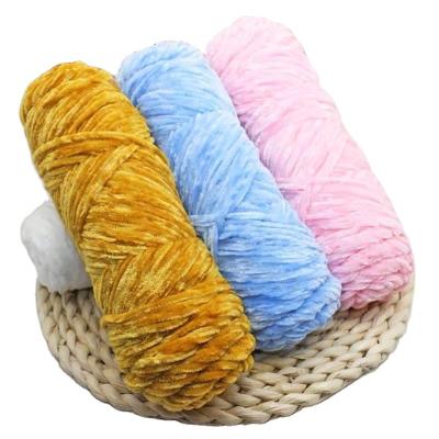 China factory best seller comfortable  wholesale chenille  yarn polyester multicolor velvet yarn for sale