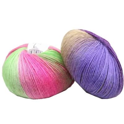 China wholesale  fancy rainbow cake yarn polyester blended multi color wool blended yarn for sale