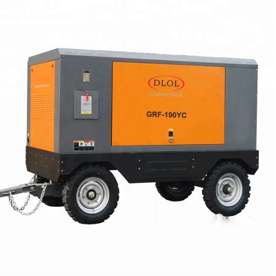 China Lubricated Portable Diesel Engine Air Compressor 250 Cfm for sale