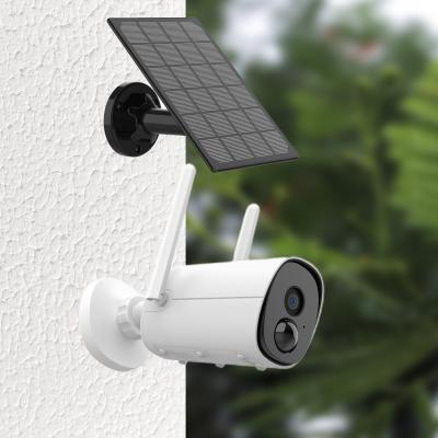 China Human Motion Tracking Solar Security Camera Outdoor WiFi Wireless IP, 2.4G Audio Video Camera 2 Way, Home Surveillance System PIR Detection for sale