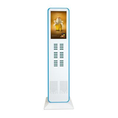 China Office Mall Sharing Power Bank Rental Charging Station With Advertising Screen for sale