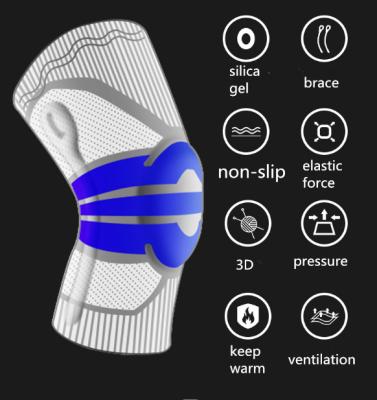 China Supply Sport Protection New Design Nylon Knee Sleeve Elastic Knee Sleeves Support With Silicone Anti-Slip Strap for sale