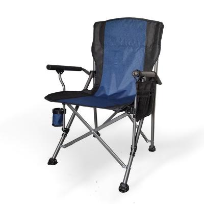 China Custom Single Folding Metal Armrest Fishing Director 300lb Adult Huge Beach Portable Outdoor Folding Camp Chair for sale